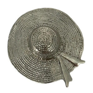 VINTAGE 80’s Michele Lynn Sun Bonnet Brooch Pin Straw Hat Ribbon